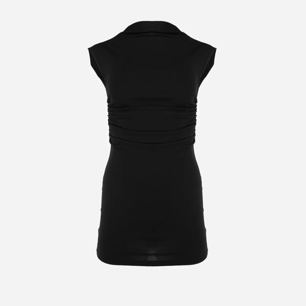 Black Ruched Bodycon Dress